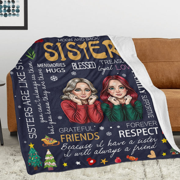 Sister Blanket Gifts, Throw Blankets Gift for Mothers Day, Christmas, Happy Birthday Gifts, Sisters Graduation Gifts Ideas for Women