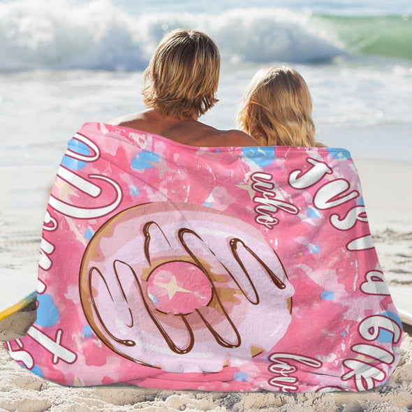 Donut Pattern Blanket Fleece Throw Blanket Super Soft Warm Gifts for Baby Girls Boys Kids Mom Grandma Room Decor