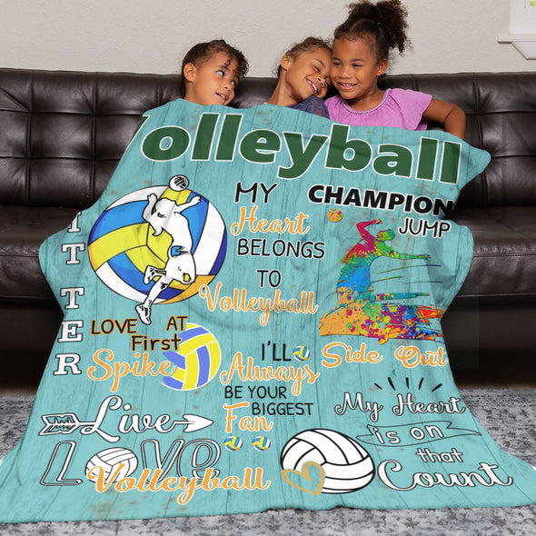 Volleyball Pattern Blanket Fleece Throw Blanket Super Soft Warm Gifts for Baby Girls Boys Kids Mom Grandma Room Decor
