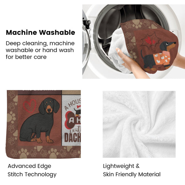 Dachshund Pattern Blanket Fleece Throw Blanket Super Soft Warm Gifts for Baby Girls Boys Kids Mom Grandma Room Decor
