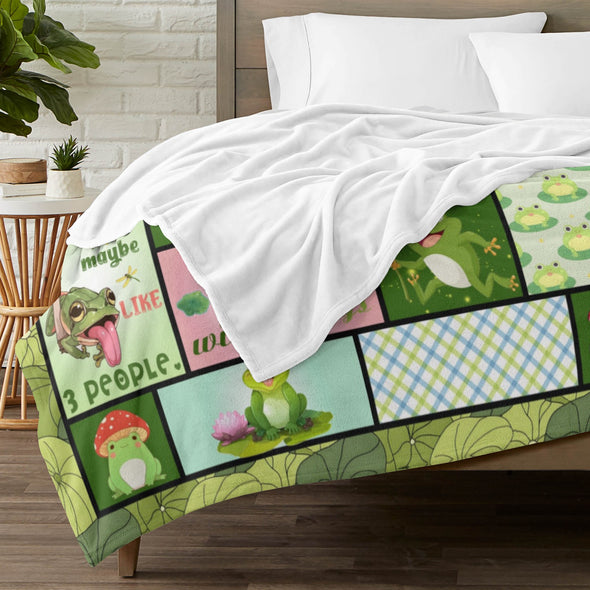 Frog Pattern Blanket Fleece Throw Blanket Super Soft Warm Gifts for Baby Girls Boys Kids Mom Grandma Room Decor