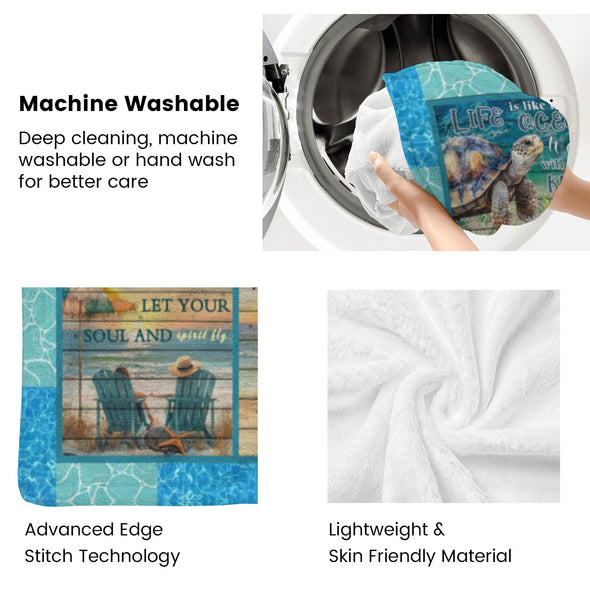 Turtle Pattern Blanket Fleece Throw Blanket Super Soft Warm Gifts for Baby Girls Boys Kids Mom Grandma Room Decor