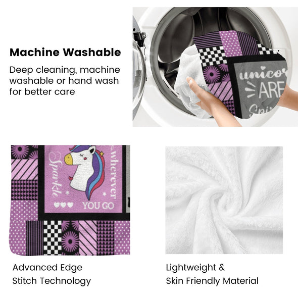 Unicorn Throw Blanket Super Soft Warm Cozy Fuzzy Plush Blanket Gifts for Girls Boys Kids Room Decor