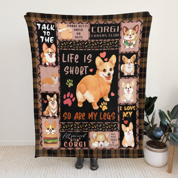 Corgi Blanket Fleece Throw Blanket Super Soft Warm Gifts for Baby Girls Boys Kids Mom Grandma Room Decor