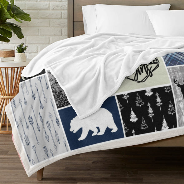 Deer Pattern Blanket Fleece Throw Blanket Super Soft Warm Gifts for Baby Girls Boys Kids Mom Grandma Room Decor