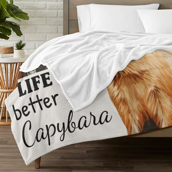 Capybara Pattern Blanket Fleece Throw Blanket Super Soft Warm Gifts for Baby Girls Boys Kids Mom Grandma Room Decor