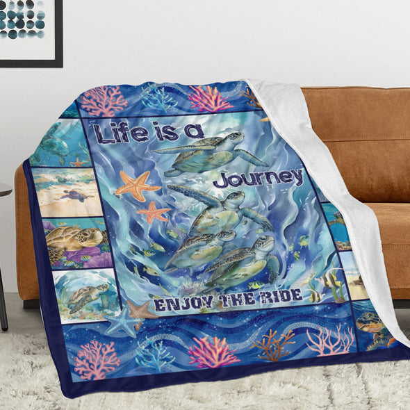 Turtle Pattern Blanket Fleece Throw Blanket Super Soft Warm Gifts for Baby Girls Boys Kids Mom Grandma Room Decor