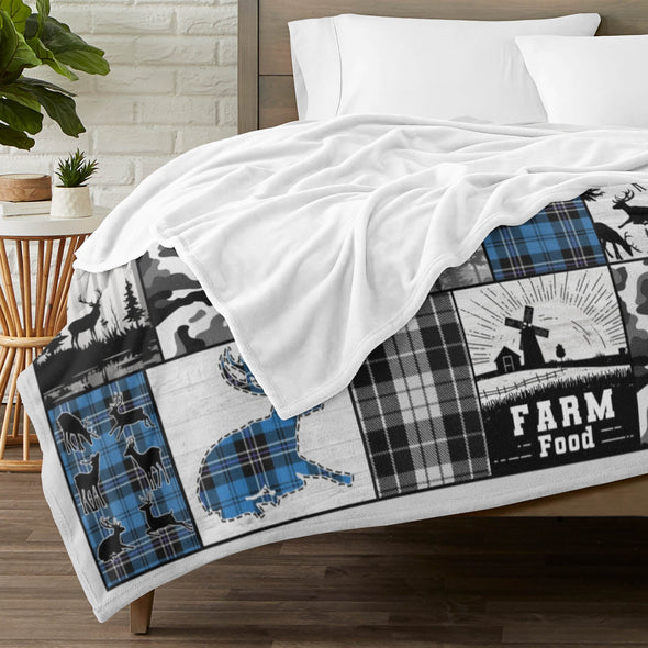 Deer Pattern Blanket Fleece Throw Blanket Super Soft Warm Gifts for Baby Girls Boys Kids Mom Grandma Room Decor