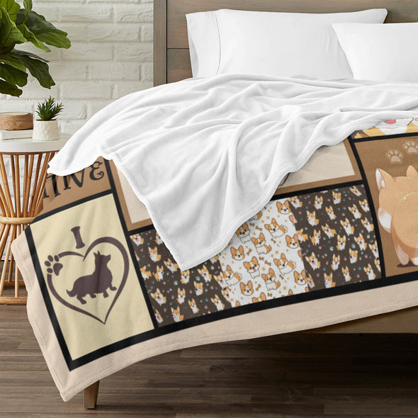 Corgi Blanket Fleece Throw Blanket Super Soft Warm Gifts for Baby Girls Boys Kids Mom Grandma Room Decor