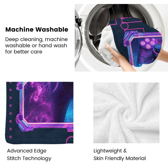 Gamer Blanket Fleece Throw Blanket Super Soft Warm Gifts for Baby Girls Boys Kids Mom Grandma Room Decor