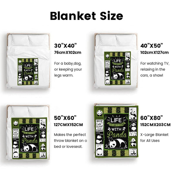 Panda Pattern Blanket Fleece Throw Blanket Super Soft Warm Gifts for Baby Girls Boys Kids Mom Grandma Room Decor