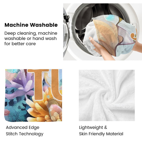 Turtle Pattern Blanket Fleece Throw Blanket Super Soft Warm Gifts for Baby Girls Boys Kids Mom Grandma Room Decor