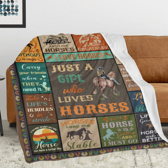 Horse Blanket Gift for Women Girl Who Loves Horses for Sofa Couch Bed Room Birthday Decor Bed Travel