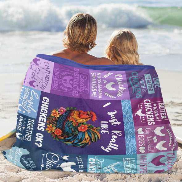 Chicken Pattern Blanket Fleece Throw Blanket Super Soft Warm Gifts for Baby Girls Boys Kids Mom Grandma Room Decor