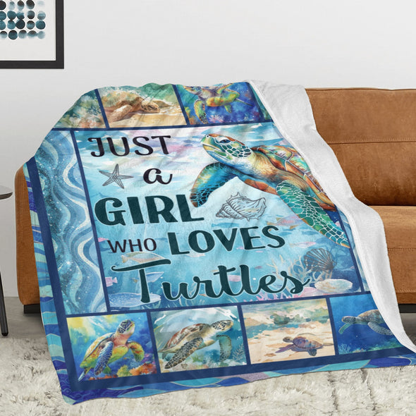 Turtle Pattern Blanket Fleece Throw Blanket Super Soft Warm Gifts for Baby Girls Boys Kids Mom Grandma Room Decor