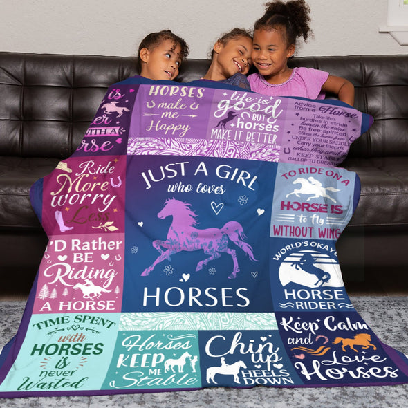 Horse Blanket Gift for Women Girl Who Loves Horses for Sofa Couch Bed Room Birthday Decor Bed Travel