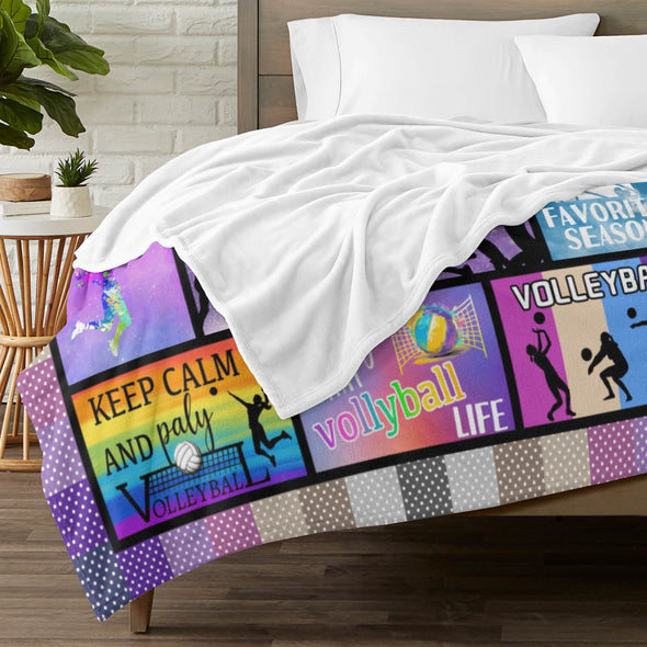 Volleyball Pattern Blanket Fleece Throw Blanket Super Soft Warm Gifts for Baby Girls Boys Kids Mom Grandma Room Decor