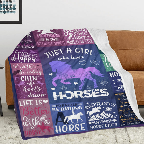 Horse Blanket Gift for Women Girl Who Loves Horses for Sofa Couch Bed Room Birthday Decor Bed Travel