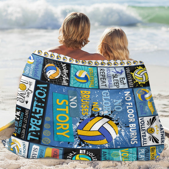 Volleyball Pattern Blanket Fleece Throw Blanket Super Soft Warm Gifts for Baby Girls Boys Kids Mom Grandma Room Decor
