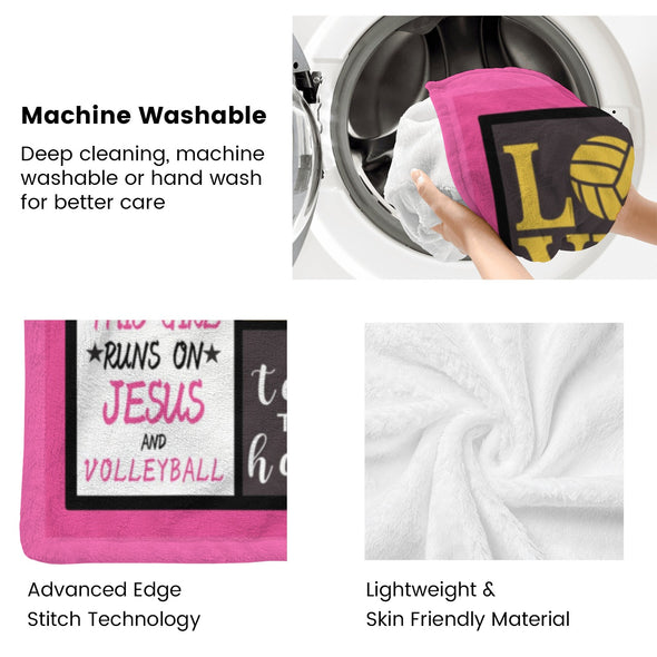 Volleyball Pattern Blanket Fleece Throw Blanket Super Soft Warm Gifts for Baby Girls Boys Kids Mom Grandma Room Decor