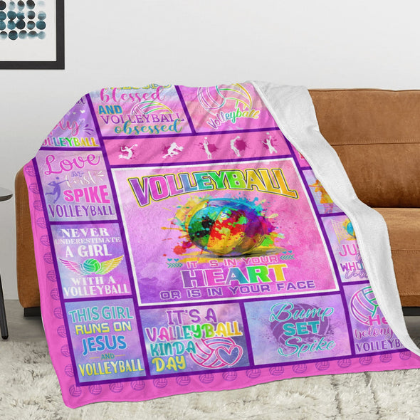 Volleyball Pattern Blanket Fleece Throw Blanket Super Soft Warm Gifts for Baby Girls Boys Kids Mom Grandma Room Decor