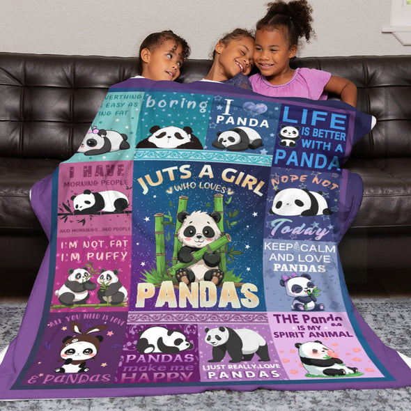 Panda Pattern Blanket Fleece Throw Blanket Super Soft Warm Gifts for Baby Girls Boys Kids Mom Grandma Room Decor