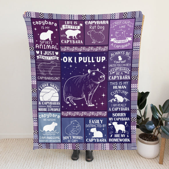 Capybara Pattern Blanket Fleece Throw Blanket Super Soft Warm Gifts for Baby Girls Boys Kids Mom Grandma Room Decor