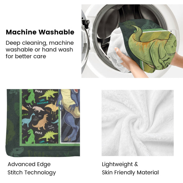 Dinosaur Blanket for Boys Kids Soft Flannel Blanket for Children's Toys are Suitable for Beds, Sofas and School Lunch Break-2-hml Balnket