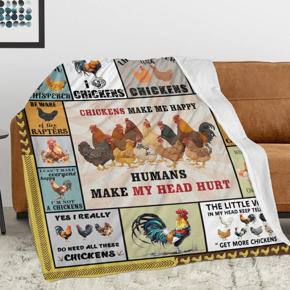 Chicken Pattern Blanket Fleece Throw Blanket Super Soft Warm Gifts for Baby Girls Boys Kids Mom Grandma Room Decor