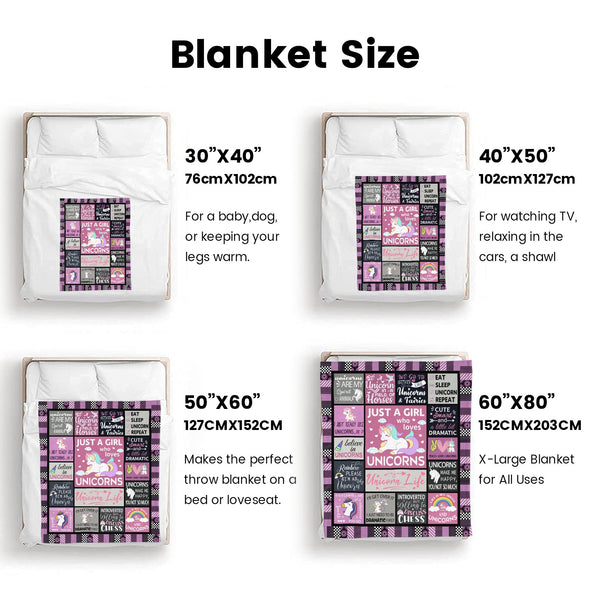 Unicorn Throw Blanket Super Soft Warm Cozy Fuzzy Plush Blanket Gifts for Girls Boys Kids Room Decor