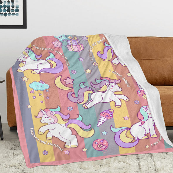 Unicorn Throw Blanket Super Soft Warm Cozy Fuzzy Plush Blanket Gifts for Girls Boys Kids Room Decor