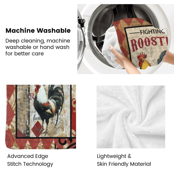 Chicken Pattern Blanket Fleece Throw Blanket Super Soft Warm Gifts for Baby Girls Boys Kids Mom Grandma Room Decor