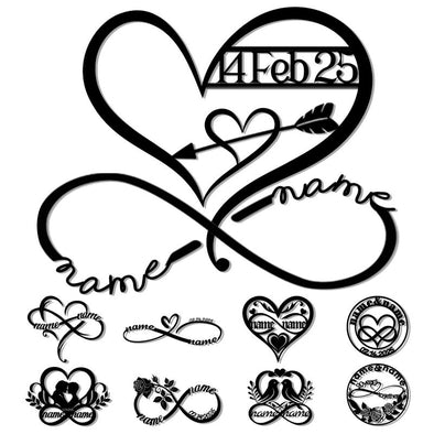 Personalized Wedding Gifts for the Couple Custom Metal Infinity Wall Art Sign Decor with Name and Date Anniversary Valentines Day Gifts