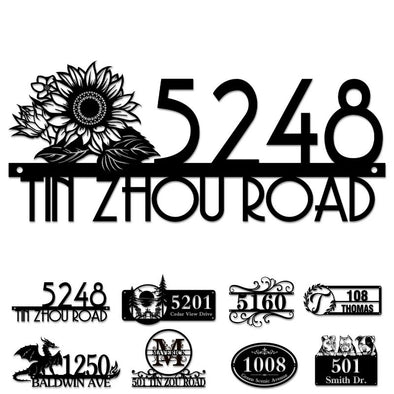 Custom Metal House Door Numbers Personalized Street Address Signs Mailbox Plaque for Outside Garden Housewarming Gift