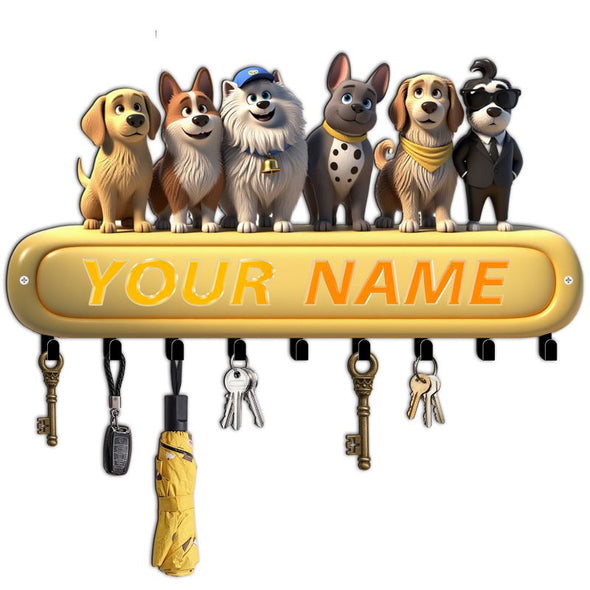 Personalized Metal Key Holder Custom Family Name Rack Hooks for Wall Mount Home Living Room Kitchen Decor Housewarming Wedding Gift