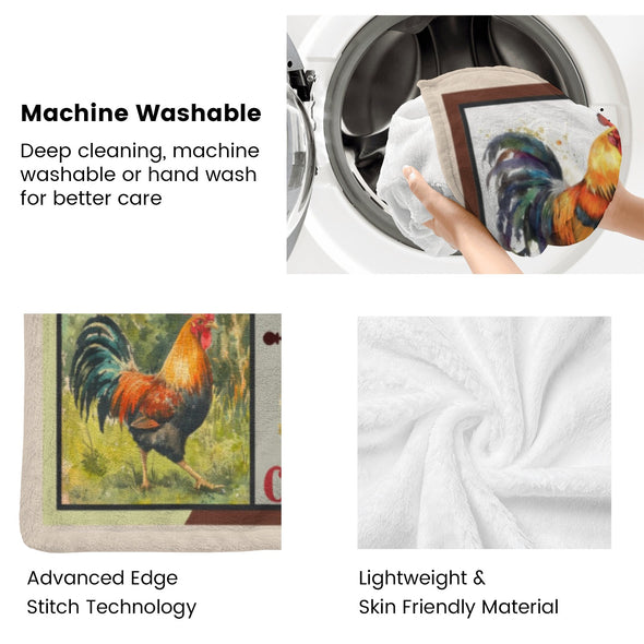 Chicken Pattern Blanket Fleece Throw Blanket Super Soft Warm Gifts for Baby Girls Boys Kids Mom Grandma Room Decor