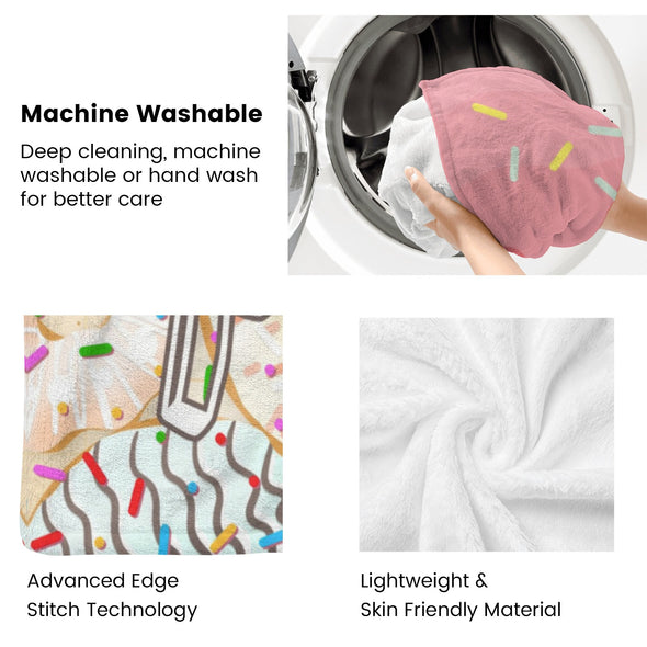 Donut Pattern Blanket Fleece Throw Blanket Super Soft Warm Gifts for Baby Girls Boys Kids Mom Grandma Room Decor