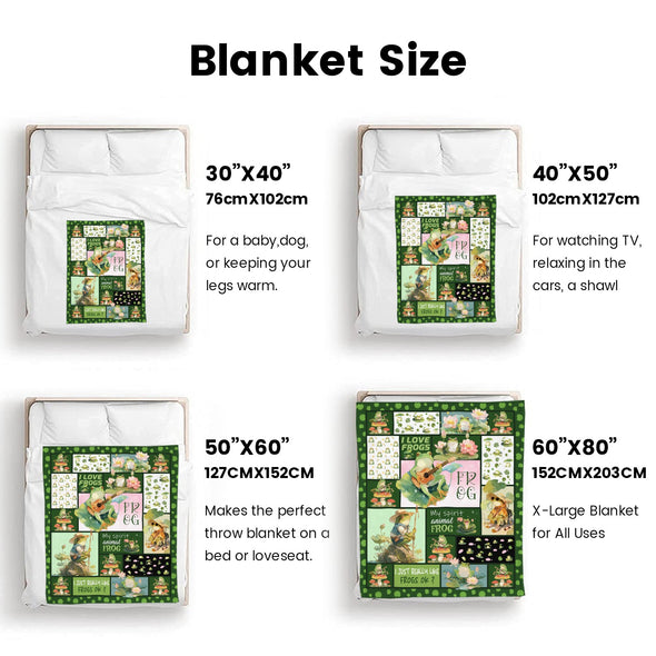 Frog Pattern Blanket Fleece Throw Blanket Super Soft Warm Gifts for Baby Girls Boys Kids Mom Grandma Room Decor