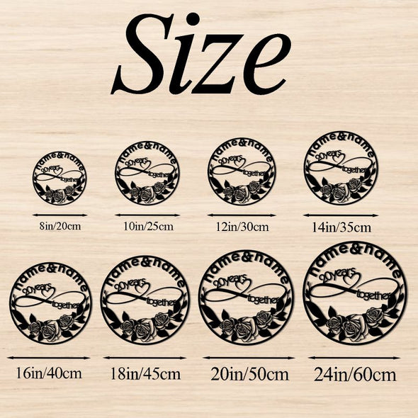 Personalized Wedding Gifts for the Couple Custom Metal Infinity Wall Art Sign Decor with Name and Date Anniversary Valentines Day Gifts