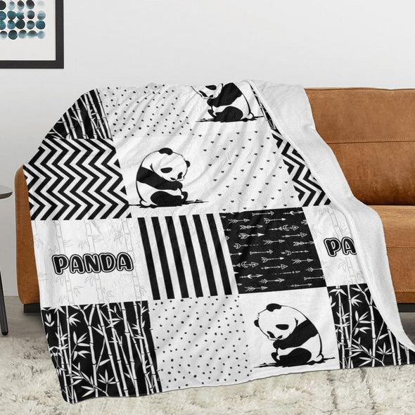 Panda Pattern Blanket Fleece Throw Blanket Super Soft Warm Gifts for Baby Girls Boys Kids Mom Grandma Room Decor