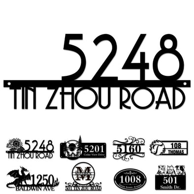 Custom Metal House Door Numbers Personalized Street Address Signs Mailbox Plaque for Outside Garden Housewarming Gift