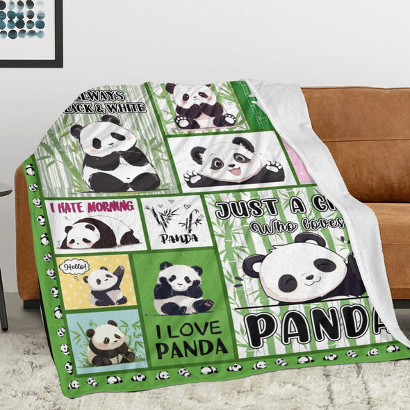 Panda Pattern Blanket Fleece Throw Blanket Super Soft Warm Gifts for Baby Girls Boys Kids Mom Grandma Room Decor