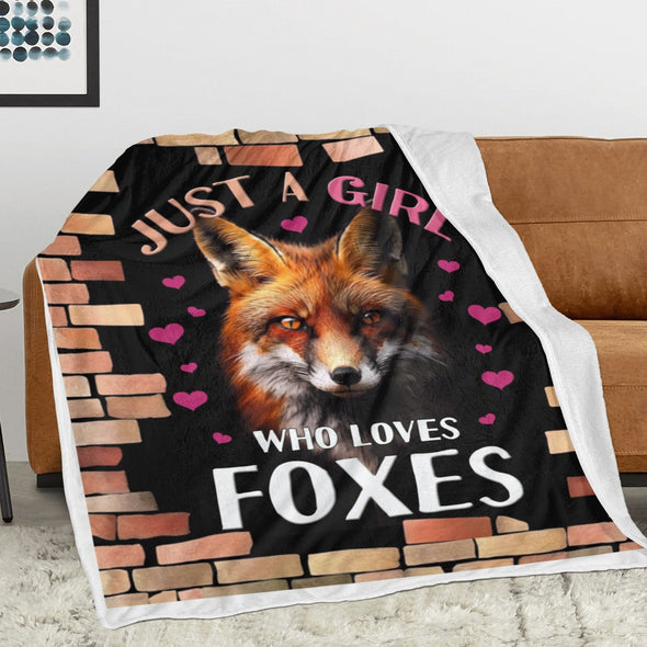 Fox Pattern Blanket Fleece Throw Blanket Super Soft Warm Gifts for Baby Girls Boys Kids Mom Grandma Room Decor