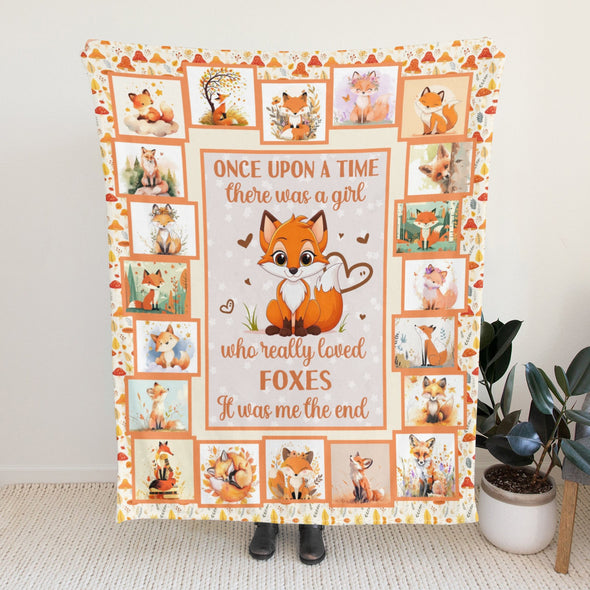 Fox Pattern Blanket Fleece Throw Blanket Super Soft Warm Gifts for Baby Girls Boys Kids Mom Grandma Room Decor