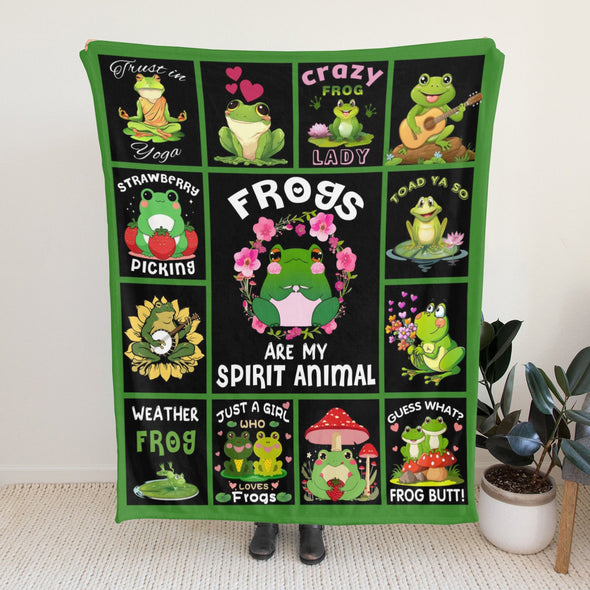 Frog Pattern Blanket Fleece Throw Blanket Super Soft Warm Gifts for Baby Girls Boys Kids Mom Grandma Room Decor