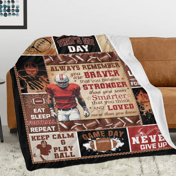 Football Pattern Blanket Fleece Throw Blanket Super Soft Warm Gifts for Baby Girls Boys Kids Mom Grandma Room Decor
