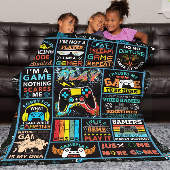 Gamer Blanket Fleece Throw Blanket Super Soft Warm Gifts for Baby Girls Boys Kids Mom Grandma Room Decor