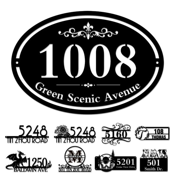 Custom Metal House Door Numbers Personalized Street Address Signs Mailbox Plaque for Outside Garden Housewarming Gift
