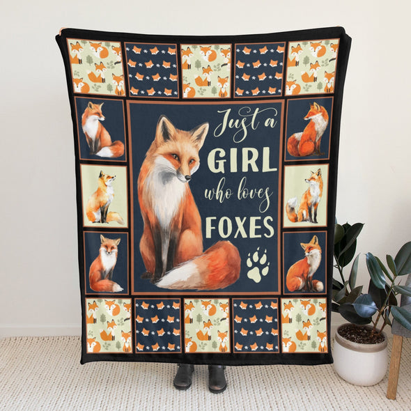 Fox Pattern Blanket Fleece Throw Blanket Super Soft Warm Gifts for Baby Girls Boys Kids Mom Grandma Room Decor
