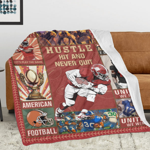 Football Pattern Blanket Fleece Throw Blanket Super Soft Warm Gifts for Baby Girls Boys Kids Mom Grandma Room Decor